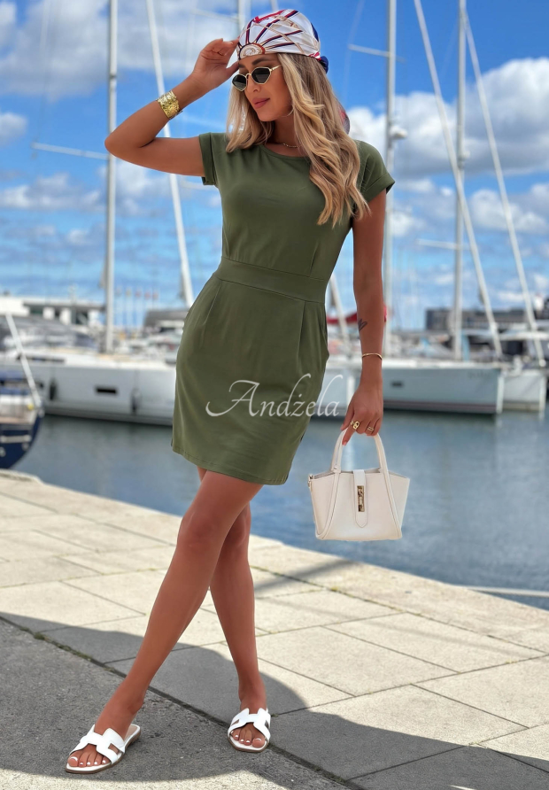 Mini Baumwollkleid Sun Days Khaki