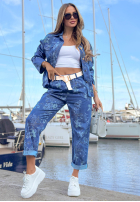 Jeans Jacke w kwiaty Callari ciemnoniebieska
