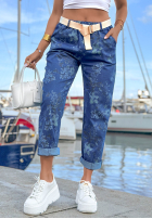 Hose Jeans mom fit w kwiaty Callari dunkelblau