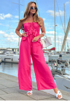 Długi Jumpsuit z wiązaniem i falbanką By The Sea Schwarz