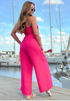 Długi Jumpsuit z wiązaniem i falbanką By The Sea Schwarz