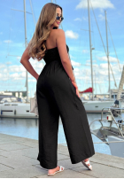 Długi Jumpsuit z wiązaniem i falbanką By The Sea Schwarz