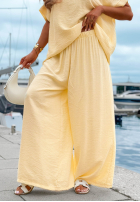Set Bluse oversize i Hose wide leg Amalfi Getaway Beige