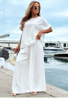 Set Bluse oversize i Hose wide leg Amalfi Getaway Beige