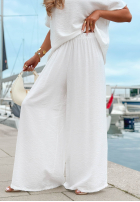 Set Bluse oversize i Hose wide leg Amalfi Getaway Beige