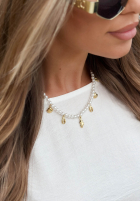 Halskette z perłami i muszelkami Pearl Essence Gold