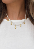 Halskette z perłami i muszelkami Pearl Essence Gold