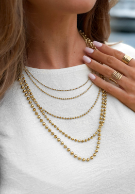 Halskette mit Zierkugeln Ball Chain Gold