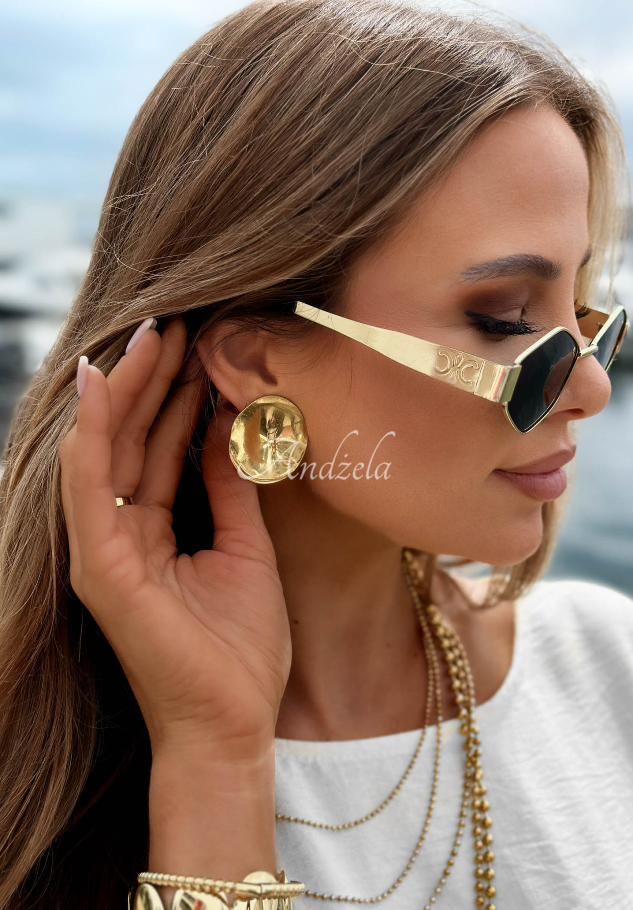 Ohrringe mit Plakette Shine Bright Gold
