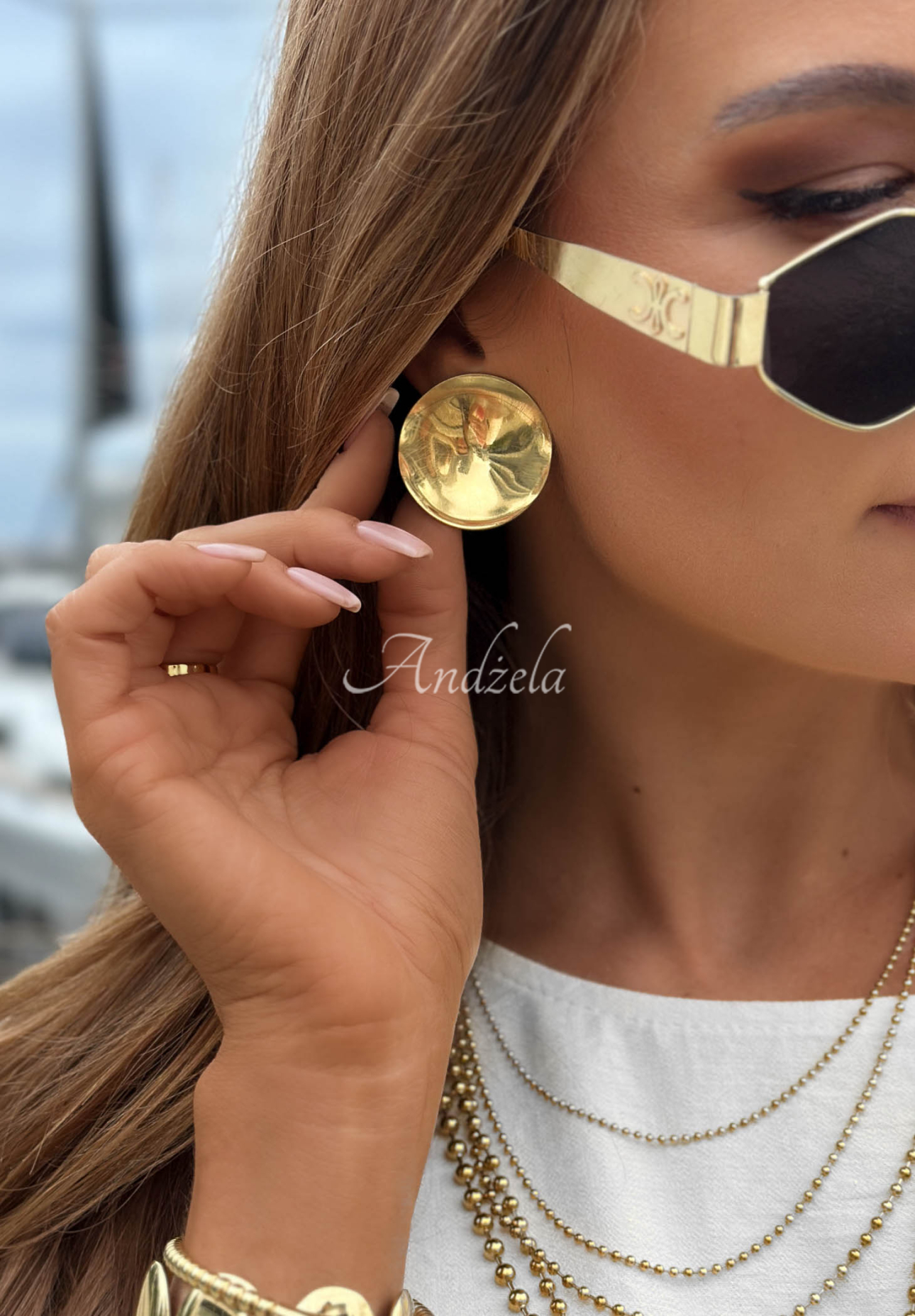 Ohrringe mit Plakette Shine Bright Gold
