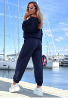 Bawełniany komplet Sweatshirt na jedno ramię i Hose Peach Sunrise Set Orange
