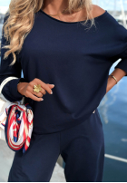 Bawełniany komplet Sweatshirt na jedno ramię i Hose Peach Sunrise Set Orange