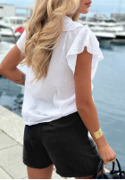 Bluse w falbankami One More Time Mokkafarben