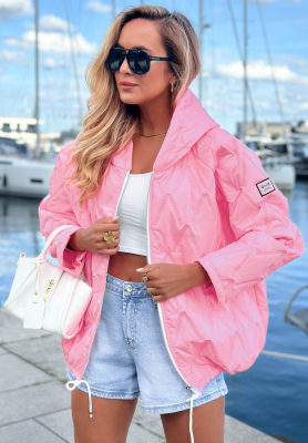 Kurze Steppjacke mit Kapuze Springtime Starts Rosa