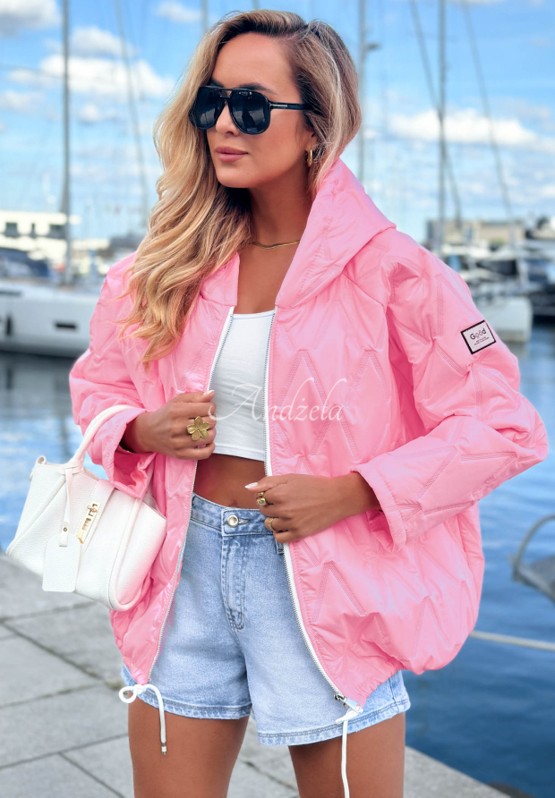 Kurze Steppjacke mit Kapuze Springtime Starts Rosa