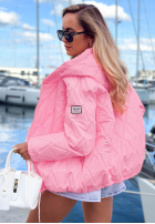 Kurze Steppjacke mit Kapuze Springtime Starts Rosa