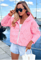 Kurze Steppjacke mit Kapuze Springtime Starts Rosa