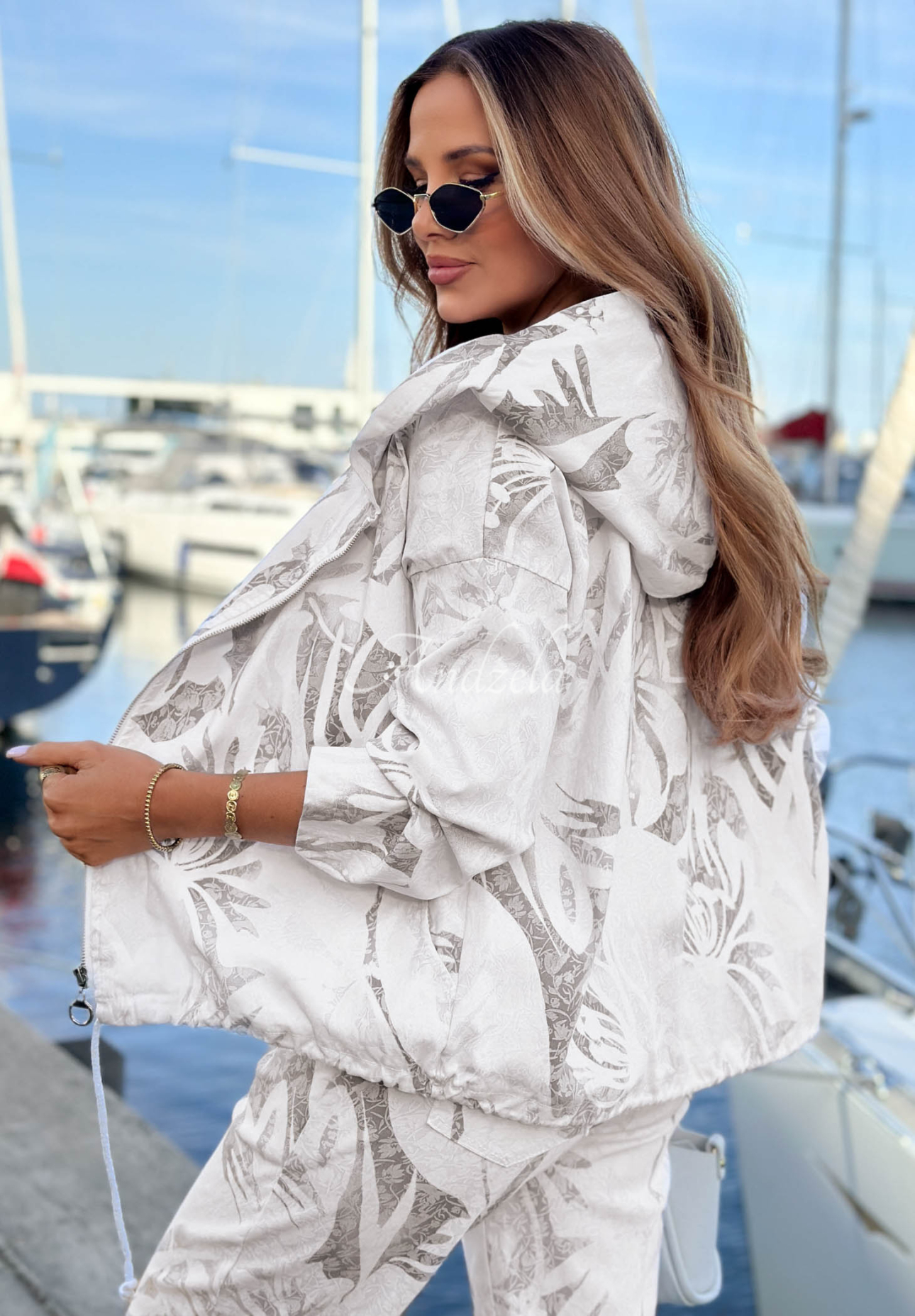Gemusterte Baumwolljacke mit Viskoseanteil The Wild Glow Ecru