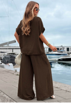 Set Bluse oversize i Hose wide leg Amalfi Getaway Beige
