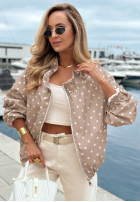 Lekka Jacke w Punkte Dotty Mood Hell Beige