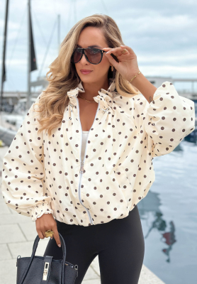 Leichte Jacke mit Punkten Dotty Mood Hell Beige
