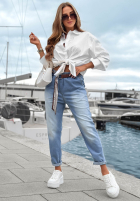 Jeans Hose z paskiem Awhile Longer Blau