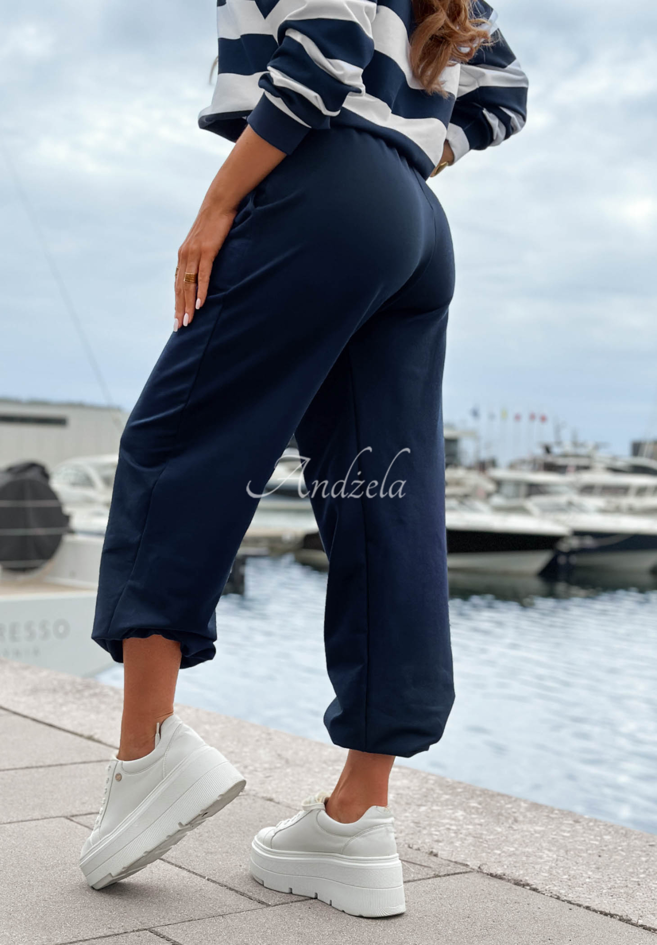 Jogginghose aus Baumwolle mit Kordelzug Sail Voyage Dunkelblau
