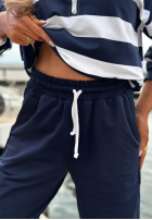 Hose dresowe ze ściągaczami Sail Voyage Dunkelblau