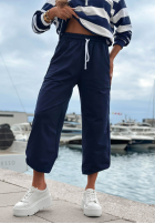 Hose dresowe ze ściągaczami Sail Voyage Dunkelblau