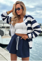 Kurze Baumwollshorts mit Kordelzug Sail Voyage Dunkelblau