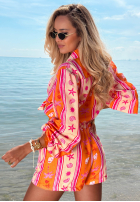 Set Hemd i Shorts Mit Muster Summer Calling pomarańczowo-Rosa