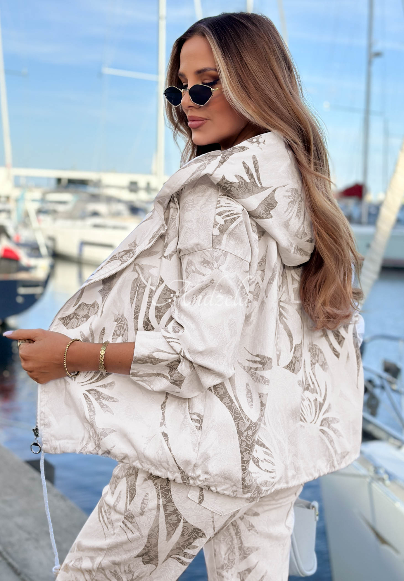 Gemusterte Baumwolljacke mit Viskoseanteil The Wild Glow Beige