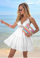 Kleid mini na ramiączkach z koronką Pearl Bay Kobaltblau