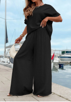 Set Bluse oversize i Hose wide leg Amalfi Getaway Beige