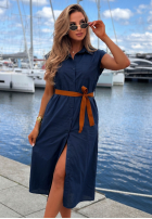 Koszulowa Kleid z paskiem Let's Sail Dunkelblau