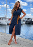 Koszulowa Kleid z paskiem Let's Sail Dunkelblau