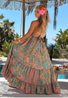 Wzorzysta Kleid maxi Summer Bliss różowo-Grün