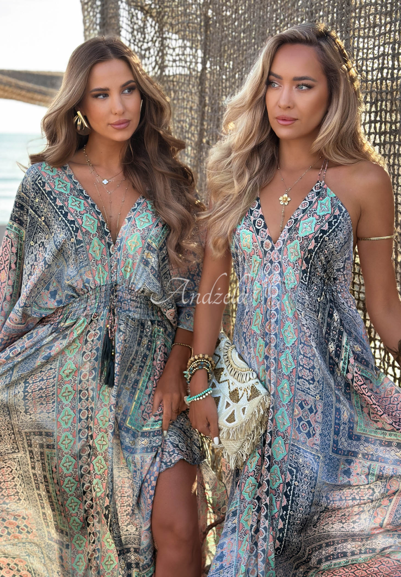 Gemustertes Maxikleid mit Trägern Sun Rituals Dunkelblau