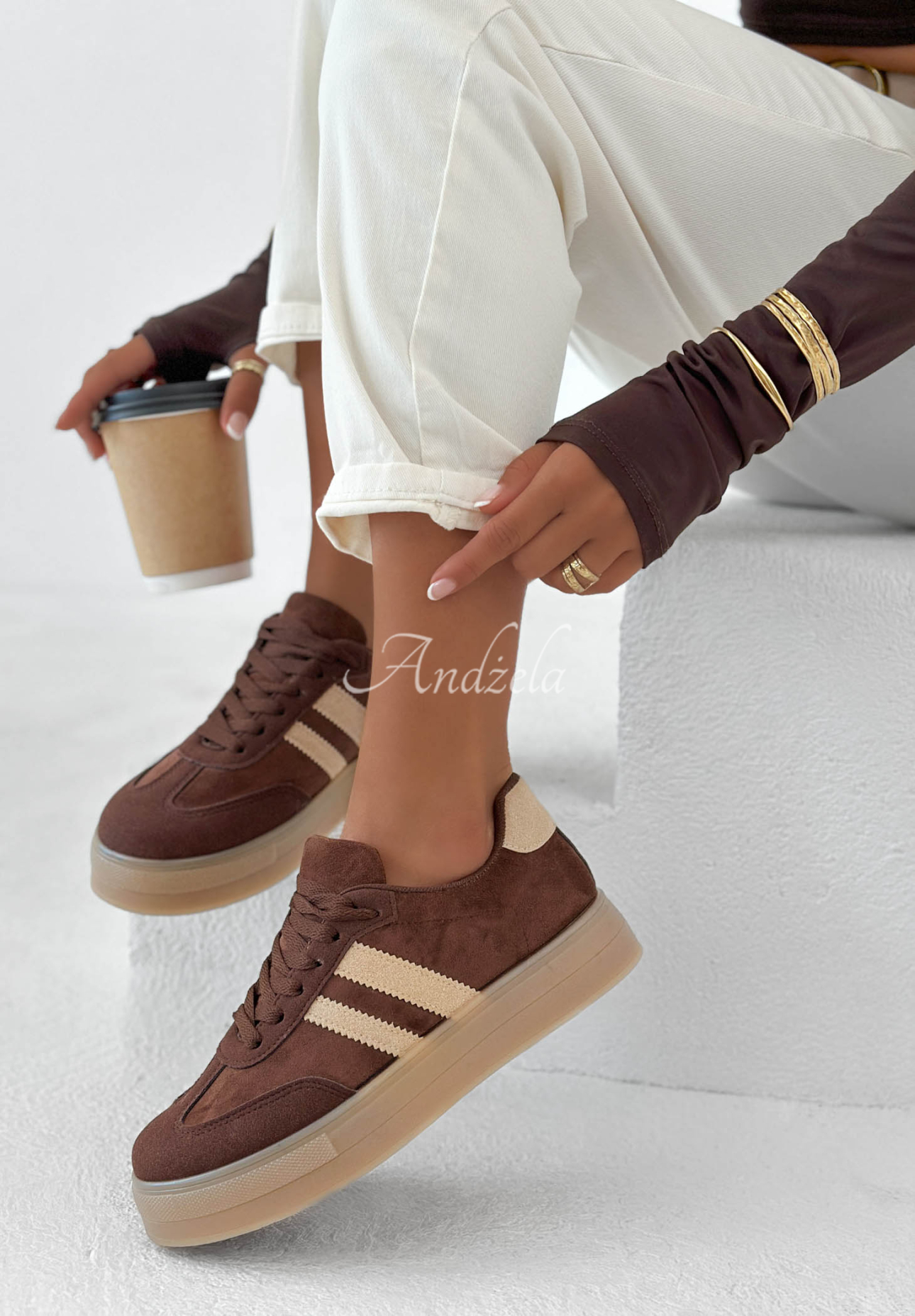 Sneaker First Steps schokoladenbraun-beige