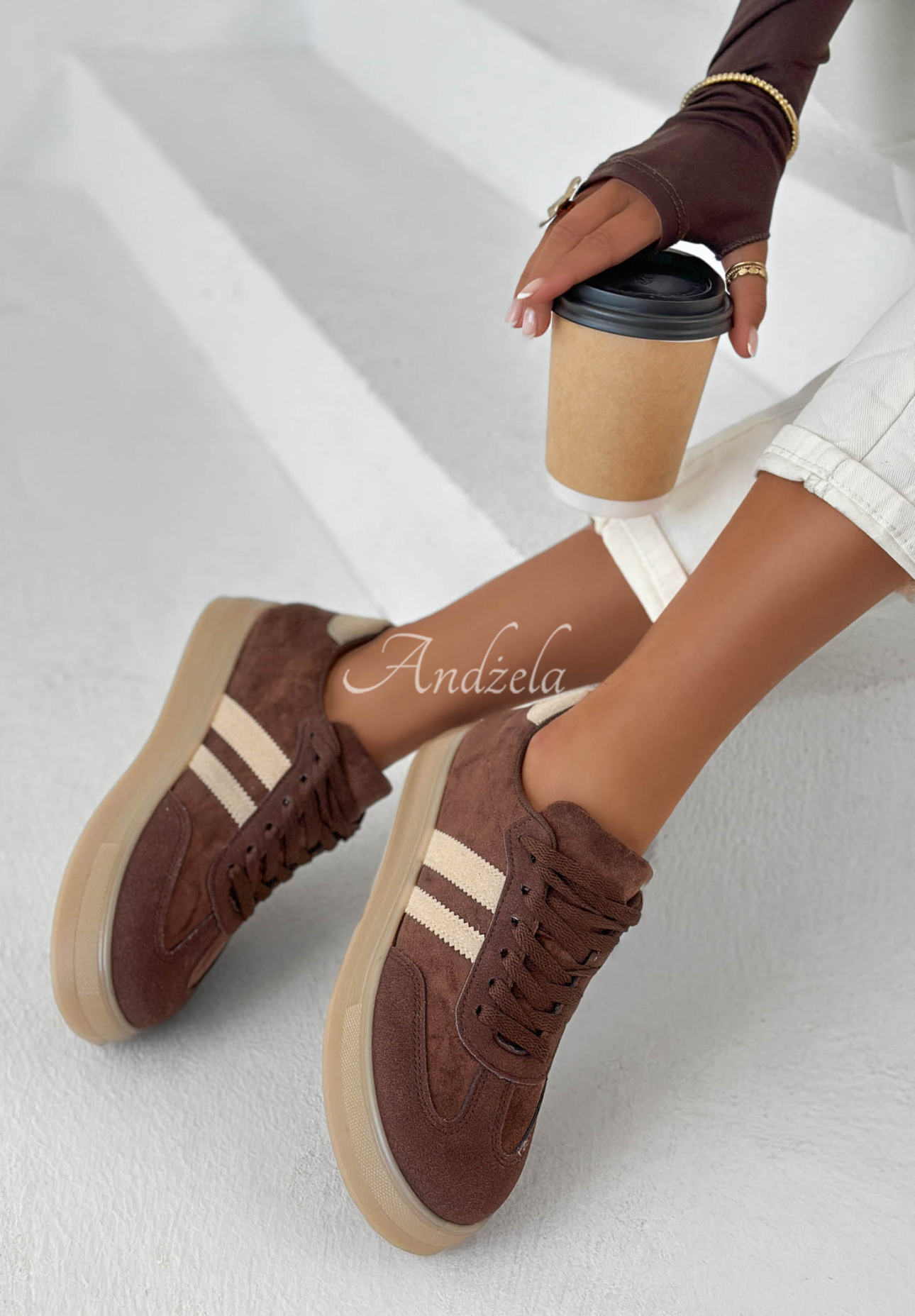 Sneaker First Steps schokoladenbraun-beige