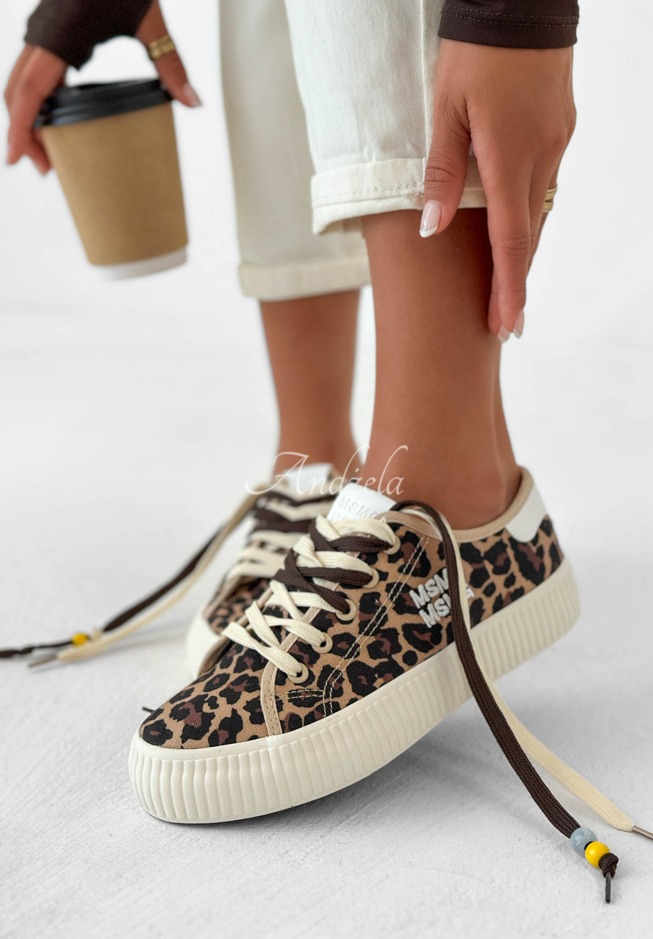 Sneaker mit Leopardenmuster New Chapter beige-schwarz
