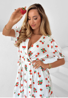 Kleid z paskiem w truskawki Strawberry Kiss Schwarz