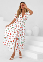Kleid z paskiem w truskawki Strawberry Kiss Schwarz