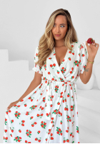 Kleid z paskiem w truskawki Strawberry Kiss Schwarz
