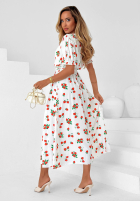 Kleid z paskiem w truskawki Strawberry Kiss Schwarz