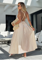 Kleid maxi na ramiączkach Malesia Beige