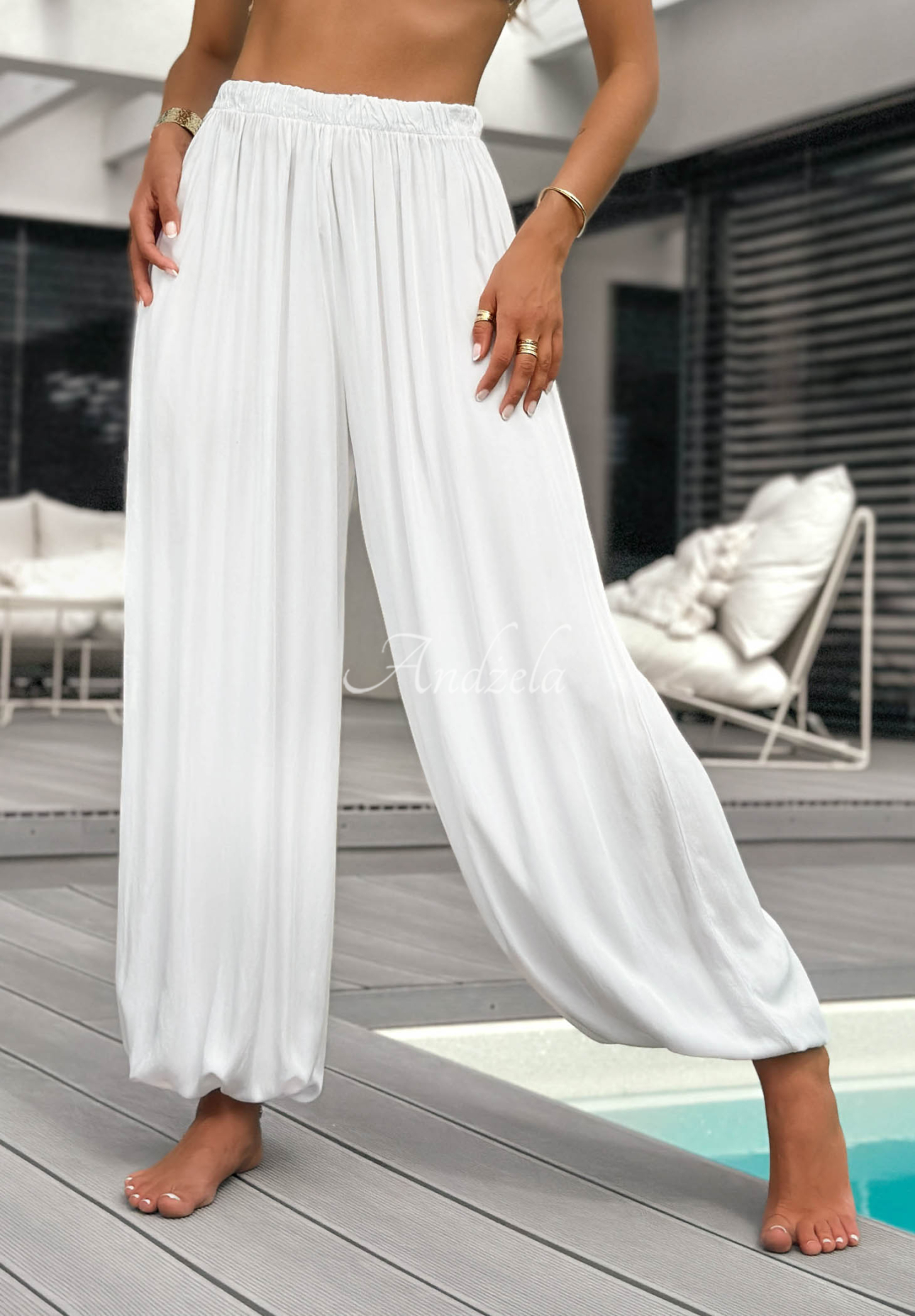 Jogginghose aus Viskose Ocean Kiss Weiß