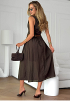 Kleid midi z falbankami i paskiem Good Winds Dunkelblau