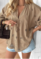 Haftowana Bluse boho Beach Wish Ecru