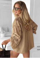 Haftowana Bluse boho Beach Wish Ecru